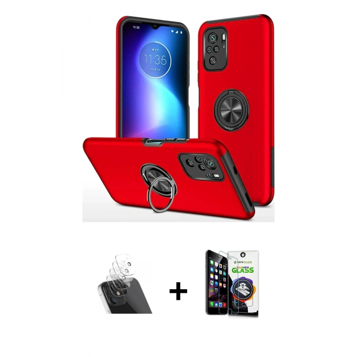 MARSİLYAN™- Poco F3 Kılıf Odak Form Prime - Şeffaf Temperli Cam Ekran Koruyucu + Kamera Lens Koruma Cam - SF