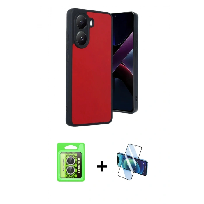 MARSİLYAN™- Poco X7 Pro Kılıf Kıvılcım Işık Serisi - Siyah 3D Antistatik Seramik Nano Ekran Koruyucu + Raze Metal Kamera Lens - GS