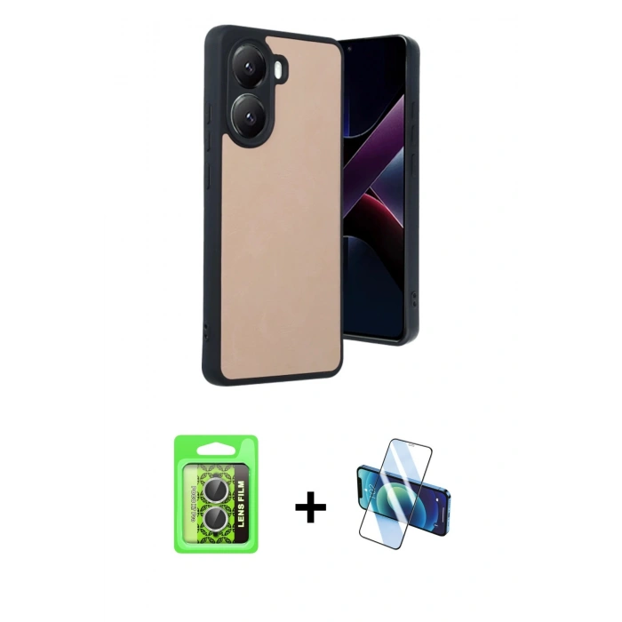 MARSİLYAN™- Poco X7 Pro Kılıf Kıvılcım Işık Serisi - Siyah 3D Antistatik Seramik Nano Ekran Koruyucu + Raze Metal Kamera Lens - GS