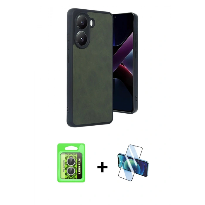 MARSİLYAN™- Poco X7 Pro Kılıf Kıvılcım Işık Serisi - Siyah 3D Antistatik Seramik Nano Ekran Koruyucu + Raze Metal Kamera Lens - GS