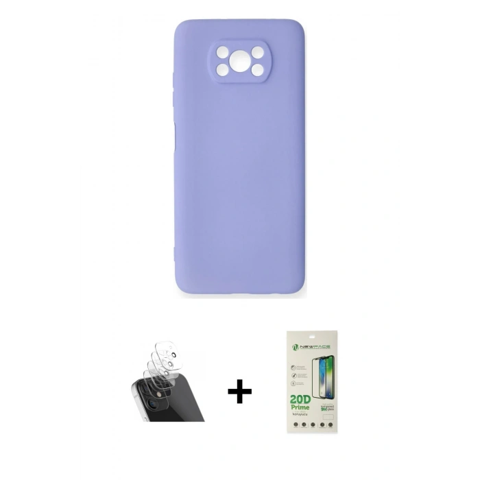 MARSİLYAN™- Pocophone X3 Kılıf Ahenk Serisi - Siyah 20D Premium Cam Ekran Koruyucu + Kamera Lens Koruma Cam - SF
