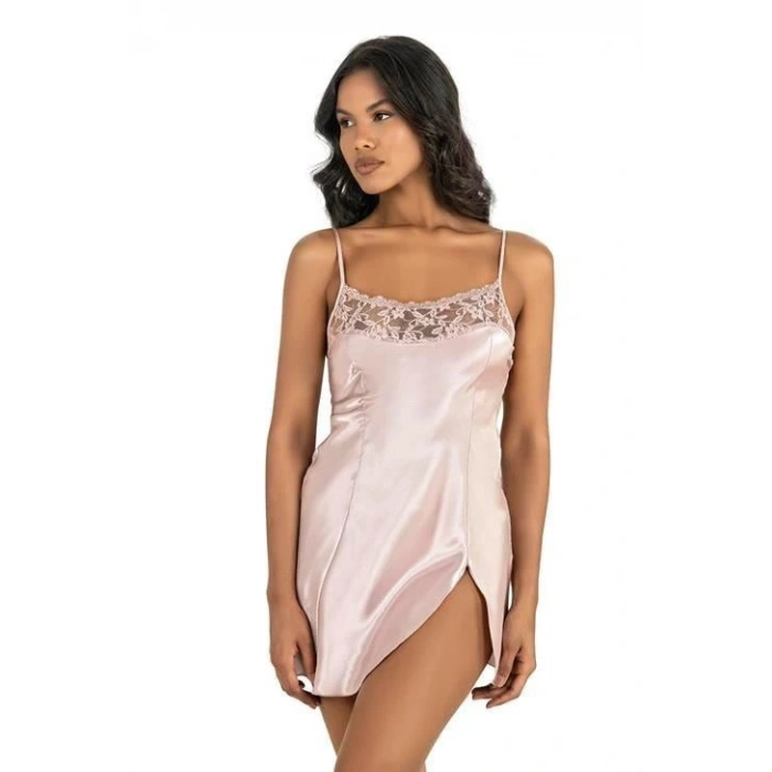 MARSiLYAN-  Pudra Kısa Saten Gecelik 8217