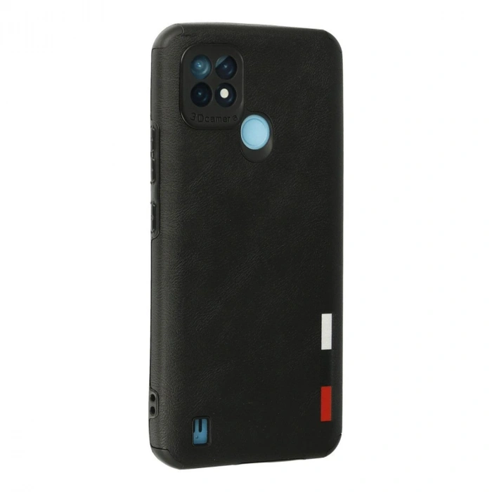 MARSİLYAN™- Realme C21 Kılıf Loop Deri Silikon - Siyah