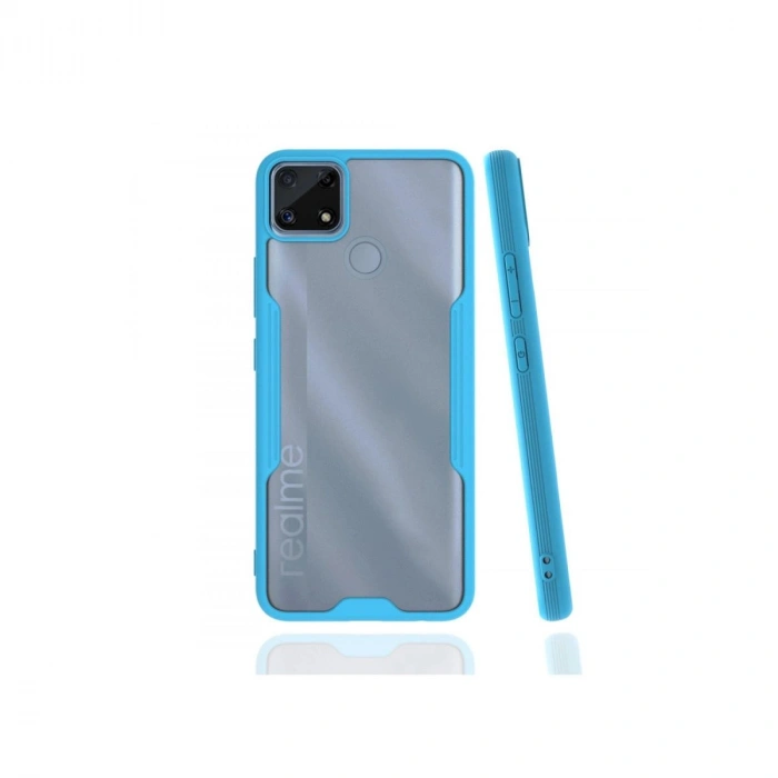 MARSİLYAN™- Realme C25 Kılıf Platin Silikon - Mavi