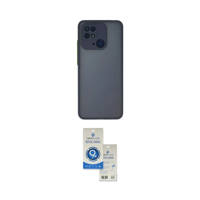 MARSİLYAN™- Redmi 10C Kılıf Ahenk Çizgi Serisi - Şeffaf Royal Nano Ekran Koruyucu