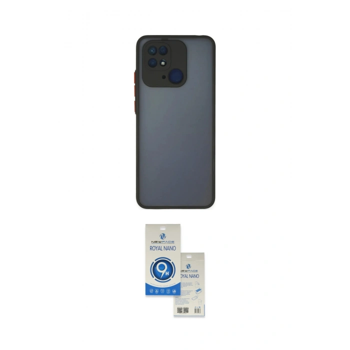 MARSİLYAN™- Redmi 10C Kılıf Ahenk Çizgi Serisi - Şeffaf Royal Nano Ekran Koruyucu