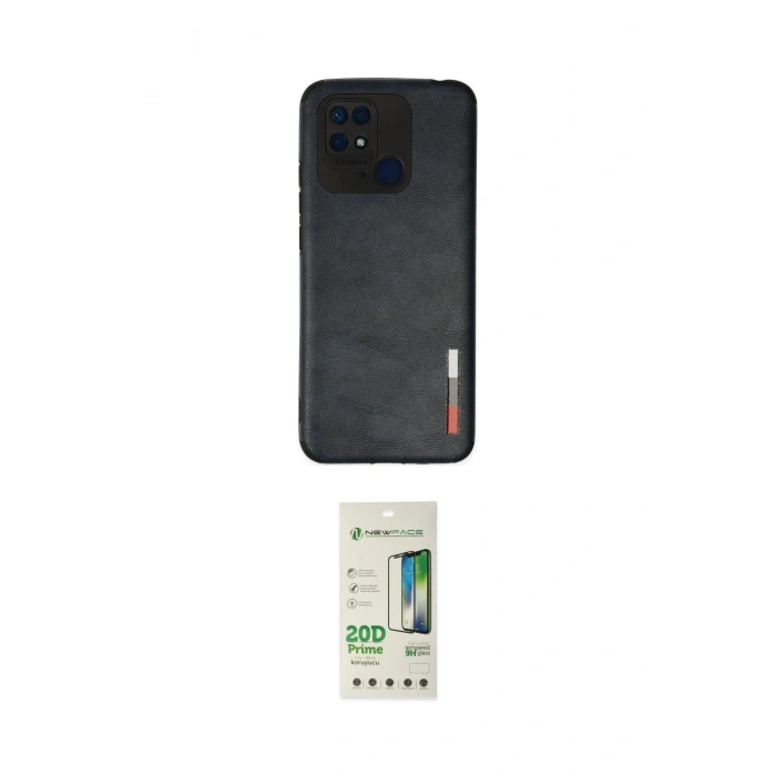 MARSİLYAN™- Redmi 10C Kılıf Doruk Asil Koleksiyonu - Siyah 20D Premium Cam Ekran Koruyucu