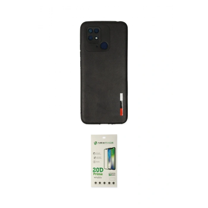 MARSİLYAN™- Redmi 10C Kılıf Doruk Asil Koleksiyonu - Siyah 20D Premium Cam Ekran Koruyucu