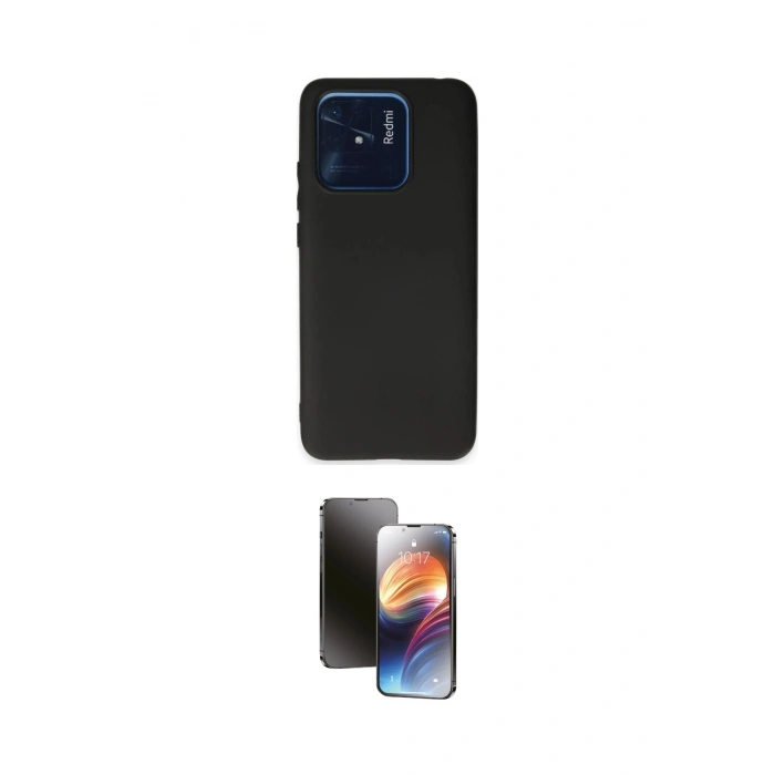 MARSİLYAN™- Redmi 10C Kılıf Kozmos Yansıma Özel Seri - Siyah 3D Antistatik Mat Seramik Nano Ekran Koruyucu