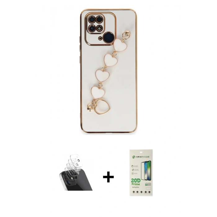 MARSİLYAN™- Redmi 10C Kılıf Nova Işık Prime - Siyah 20D Premium Cam Ekran Koruyucu + Kamera Lens Koruma Cam - SF