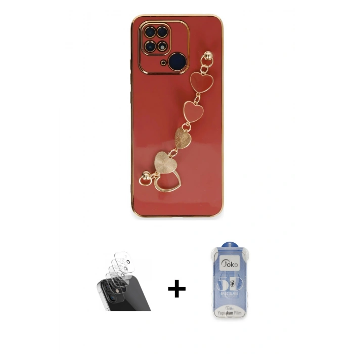 MARSİLYAN™- Redmi 10C Kılıf Nova Işık Prime - Siyah Joko Magic 5D Cam + Şeffaf Kamera Lens Koruma Cam