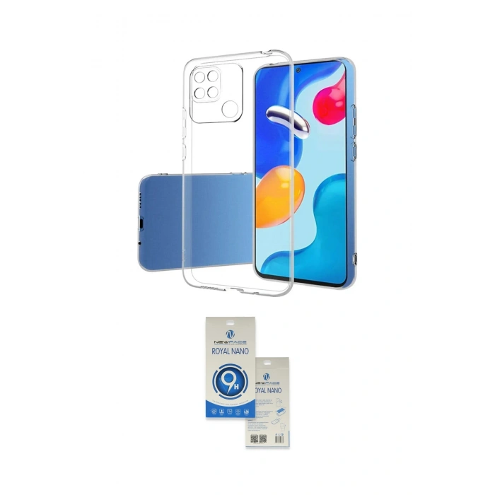 MARSİLYAN™- Redmi 10C Kılıf Zirve Doku - Şeffaf Royal Nano Ekran Koruyucu