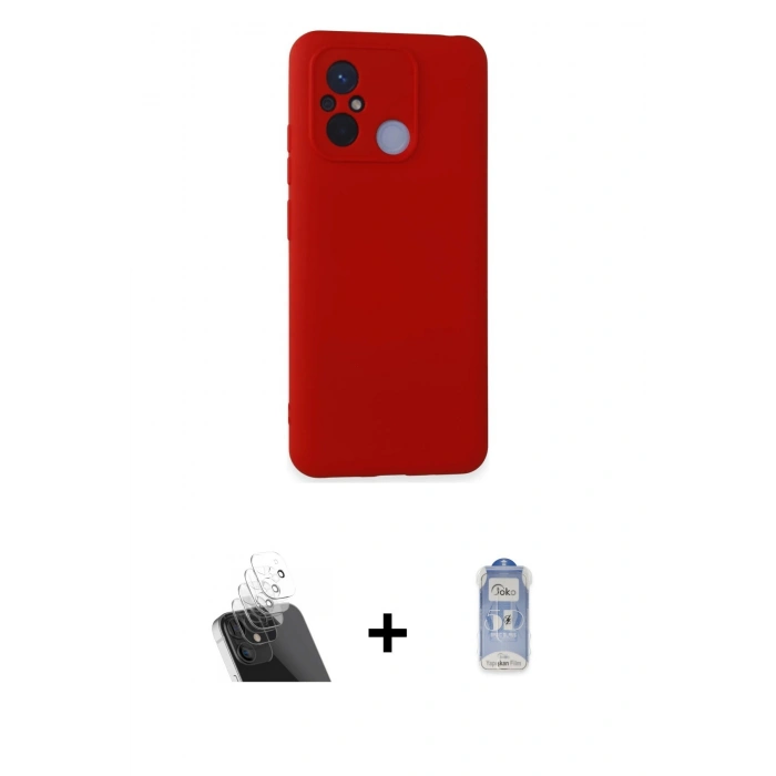 MARSİLYAN™- Redmi 12C Kılıf Ahenk Serisi - Siyah Joko Magic 5D Cam + Kamera Lens Koruma Cam - SF