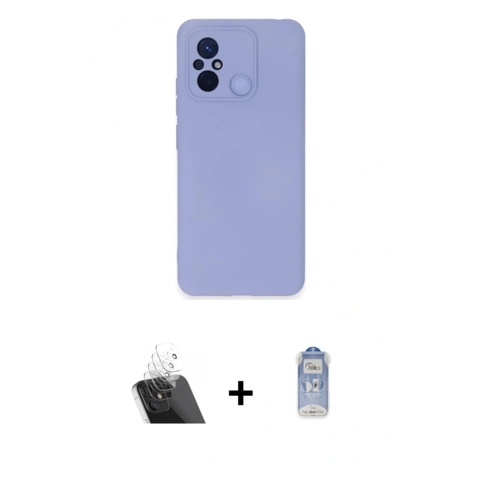 MARSİLYAN™- Redmi 12C Kılıf Ahenk Serisi - Siyah Joko Magic 5D Cam + Kamera Lens Koruma Cam - SF