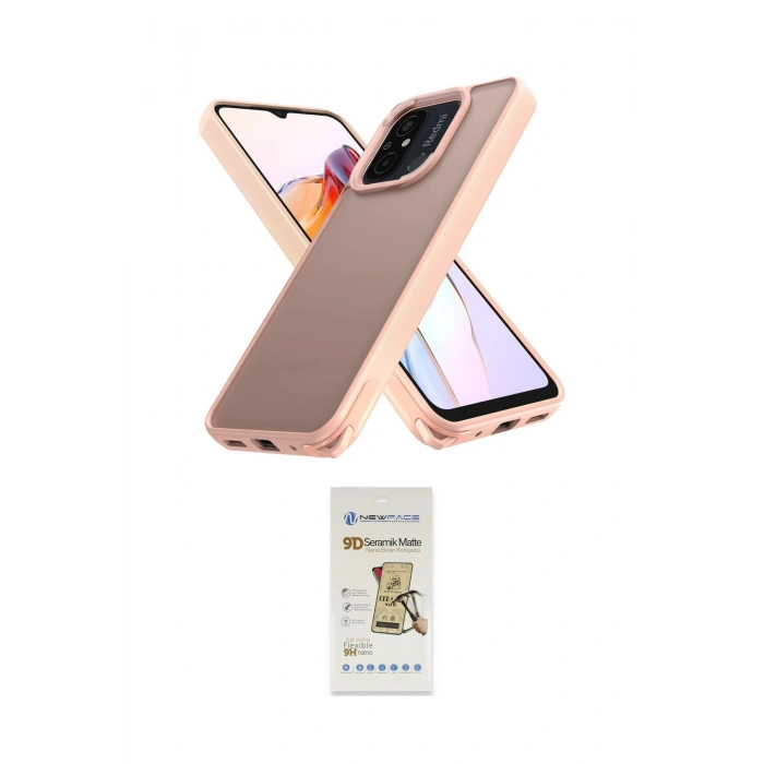 MARSİLYAN™- Redmi 12C Kılıf Atlas Form - Siyah Mat Seramik Nano Ekran Koruyucu