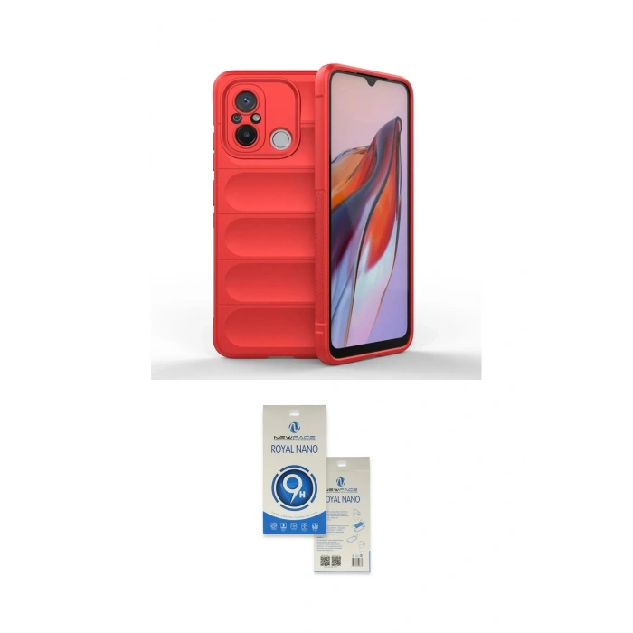 MARSİLYAN™- Redmi 12C Kılıf Atlas Koleksiyonu - Şeffaf Royal Nano Ekran Koruyucu