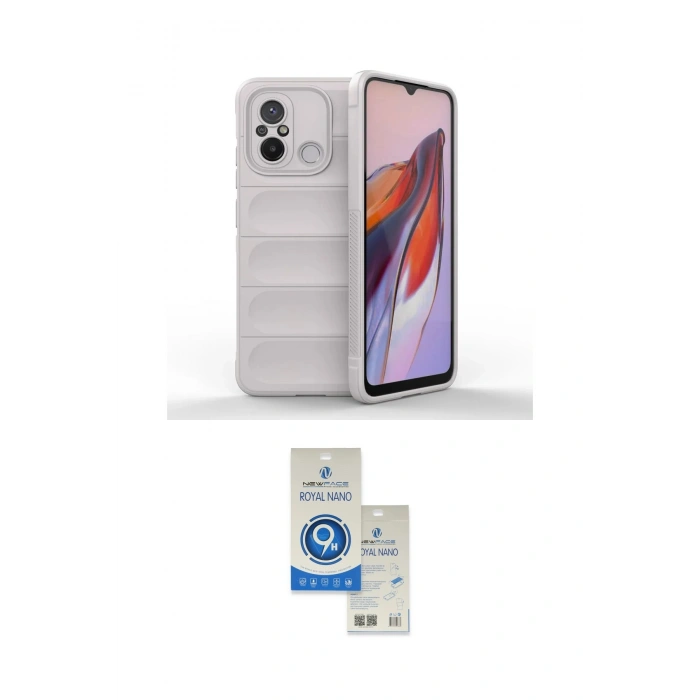 MARSİLYAN™- Redmi 12C Kılıf Atlas Koleksiyonu - Şeffaf Royal Nano Ekran Koruyucu