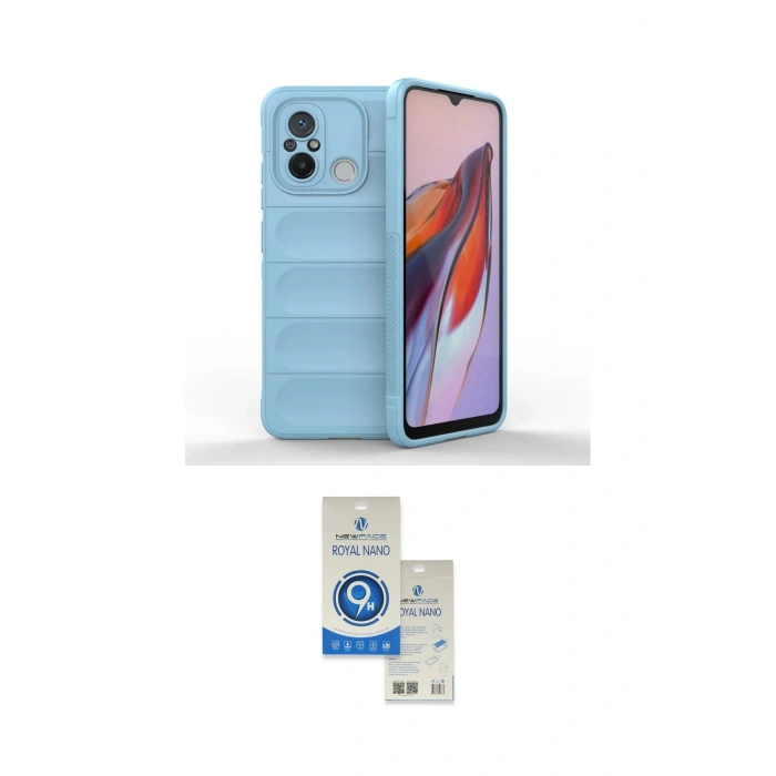 MARSİLYAN™- Redmi 12C Kılıf Atlas Koleksiyonu - Şeffaf Royal Nano Ekran Koruyucu