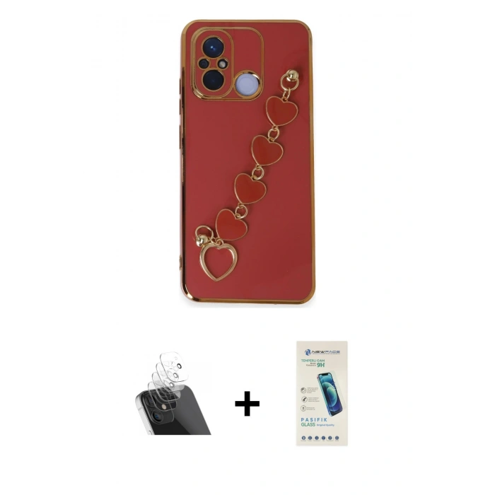 MARSİLYAN™- Redmi 12C Kılıf Nova Işık Prime - Şeffaf Pasifik Cam Ekran Koruyucu + Kamera Lens Koruma Cam - SF