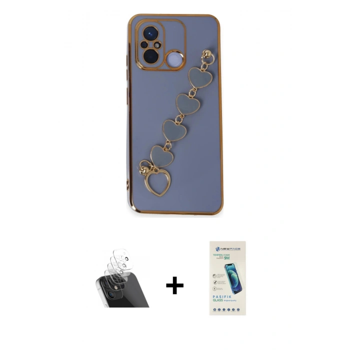 MARSİLYAN™- Redmi 12C Kılıf Nova Işık Prime - Şeffaf Pasifik Cam Ekran Koruyucu + Kamera Lens Koruma Cam - SF