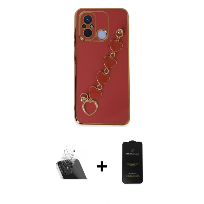 MARSİLYAN™- Redmi 12C Kılıf Nova Işık Prime - Siyah 6D Antistatik Mat Seramik Hayalet Nano Ekran Koruyucu + Kamera Lens Koruma Cam - SF