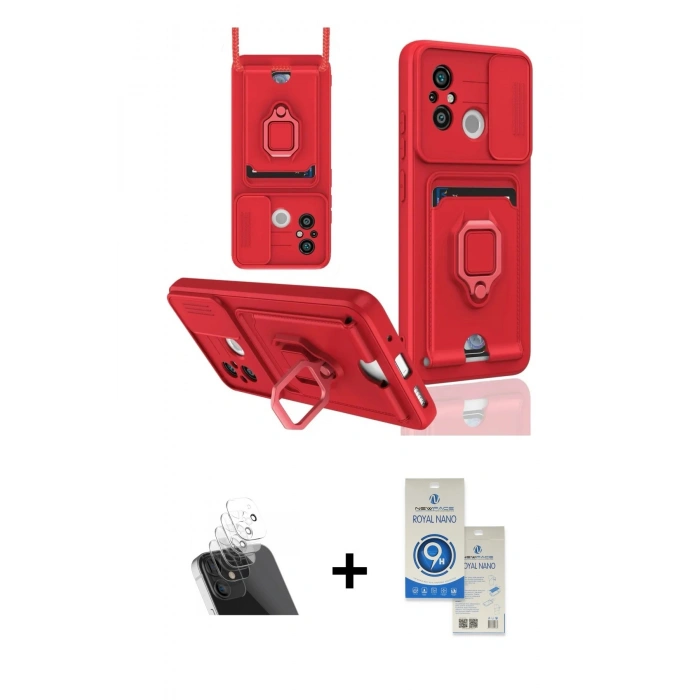 MARSİLYAN™- Redmi 12C Kılıf Vadi Form Prime - Şeffaf Royal Nano Ekran Koruyucu + Kamera Lens Koruma Cam - SF