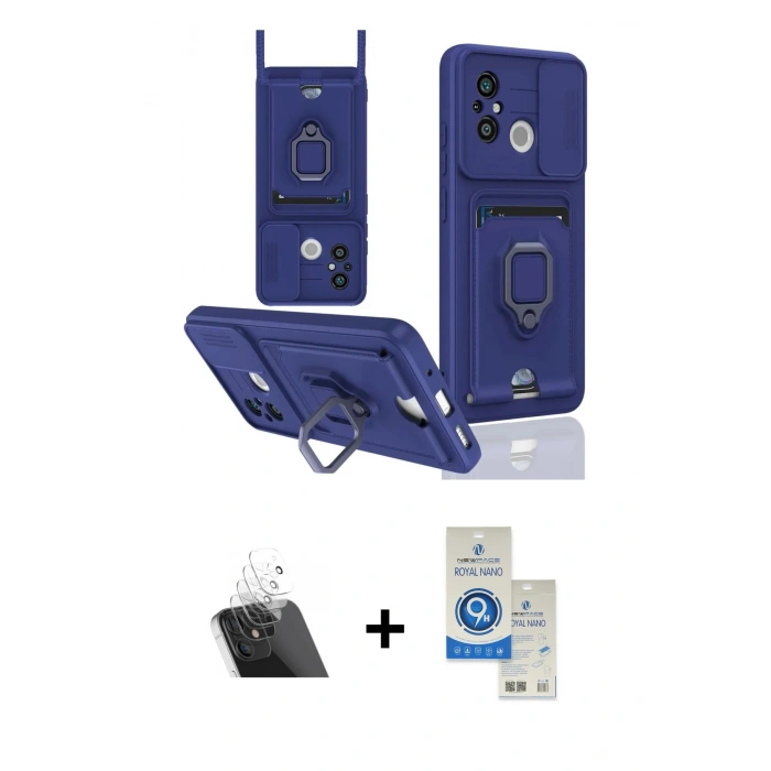 MARSİLYAN™- Redmi 12C Kılıf Vadi Form Prime - Şeffaf Royal Nano Ekran Koruyucu + Kamera Lens Koruma Cam - SF