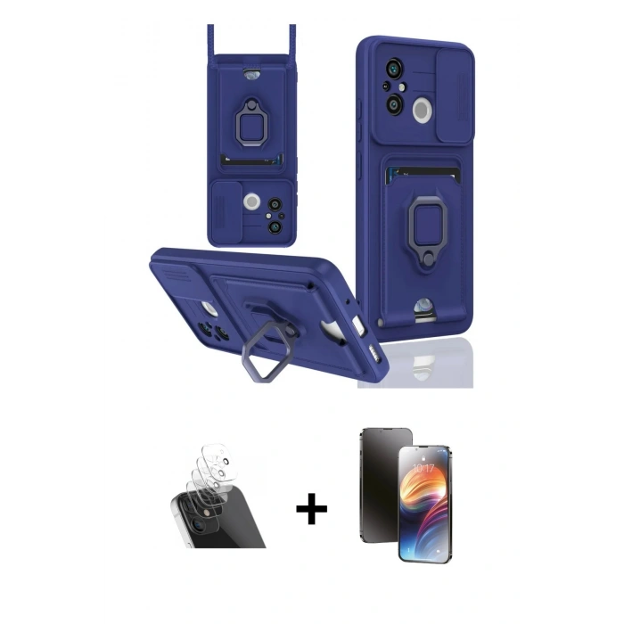 MARSİLYAN™- Redmi 12C Kılıf Vadi Form Prime - Siyah 3D Antistatik Mat Seramik Nano Ekran Koruyucu + Şeffaf Kamera Lens Koruma Cam