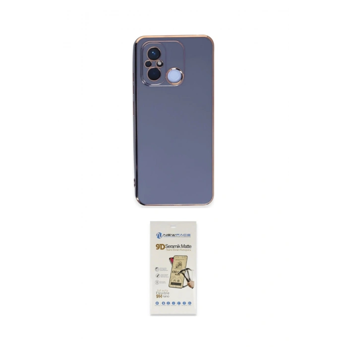 MARSİLYAN™- Redmi 12C Kılıf Yankı Serisi - Siyah Mat Seramik Nano Ekran Koruyucu