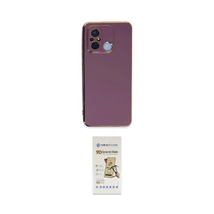 MARSİLYAN™- Redmi 12C Kılıf Yankı Serisi - Siyah Mat Seramik Nano Ekran Koruyucu