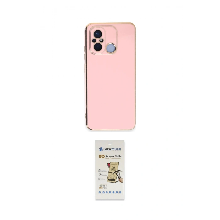 MARSİLYAN™- Redmi 12C Kılıf Yankı Serisi - Siyah Mat Seramik Nano Ekran Koruyucu