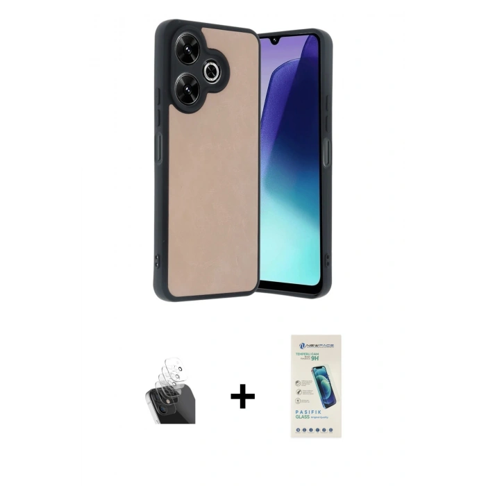 MARSİLYAN™- Redmi 13 4G Kılıf Kıvılcım Işık Serisi - Şeffaf Pasifik Cam Ekran Koruyucu + Şeffaf Kamera Lens Koruma Cam