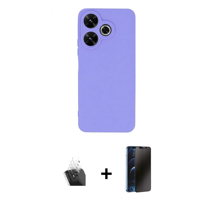 MARSİLYAN™- Redmi 13 4G Kılıf Kozmos Yansıma Özel Seri - Siyah 3D Antistatik Hayalet Cam Ekran Koruyucu + Kamera Lens Koruma Cam - SF