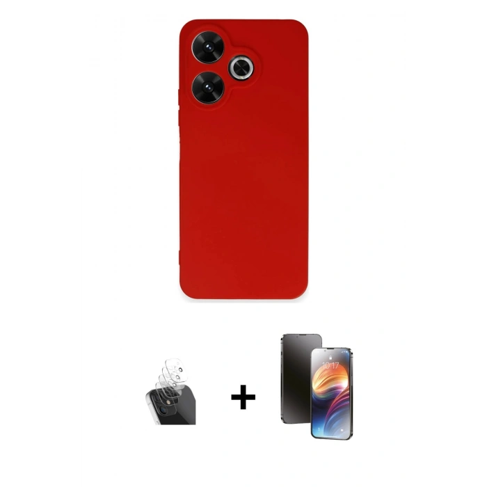 MARSİLYAN™- Redmi 13 4G Kılıf Kozmos Yansıma Özel Seri - Siyah 3D Antistatik Mat Seramik Nano Ekran Koruyucu + Kamera Lens Koruma Cam - SF