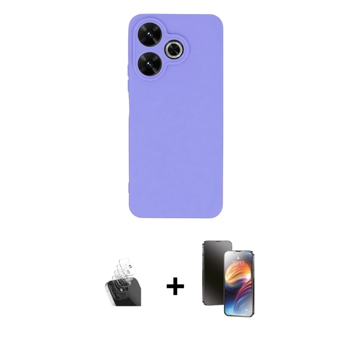MARSİLYAN™- Redmi 13 4G Kılıf Kozmos Yansıma Özel Seri - Siyah 3D Antistatik Mat Seramik Nano Ekran Koruyucu + Kamera Lens Koruma Cam - SF