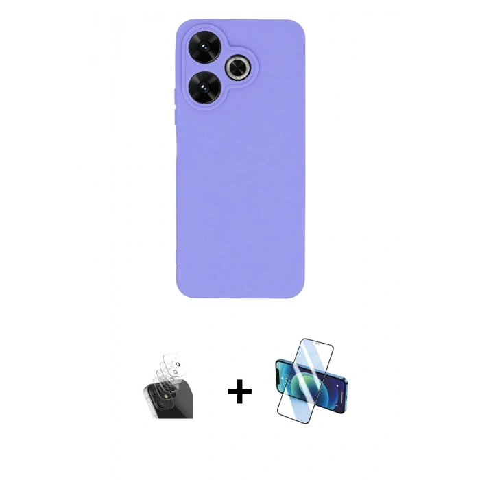 MARSİLYAN™- Redmi 13 4G Kılıf Kozmos Yansıma Özel Seri - Siyah 3D Antistatik Seramik Nano Ekran Koruyucu + Kamera Lens Koruma Cam - SF