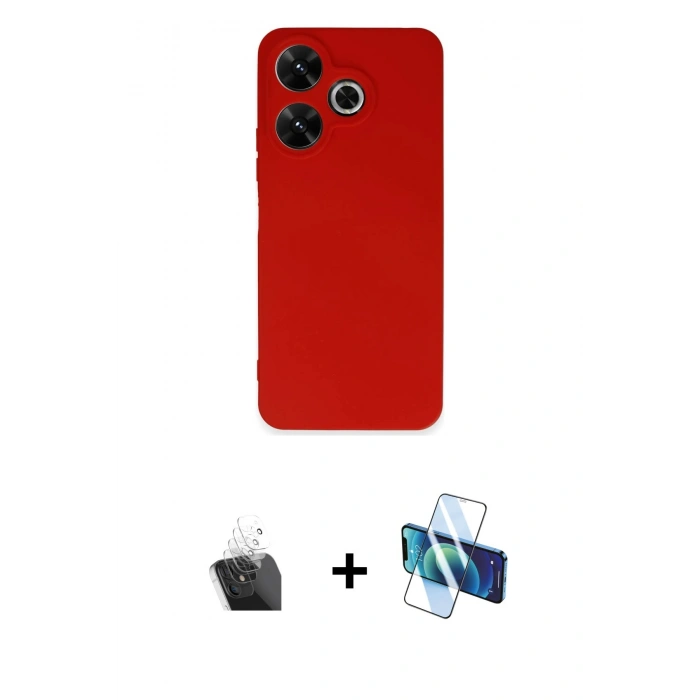 MARSİLYAN™- Redmi 13 4G Kılıf Kozmos Yansıma Özel Seri - Siyah 3D Antistatik Seramik Nano Ekran Koruyucu + Kamera Lens Koruma Cam - SF