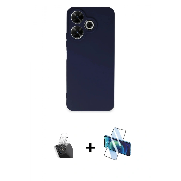 MARSİLYAN™- Redmi 13 4G Kılıf Kozmos Yansıma Özel Seri - Siyah 3D Antistatik Seramik Nano Ekran Koruyucu + Kamera Lens Koruma Cam - SF