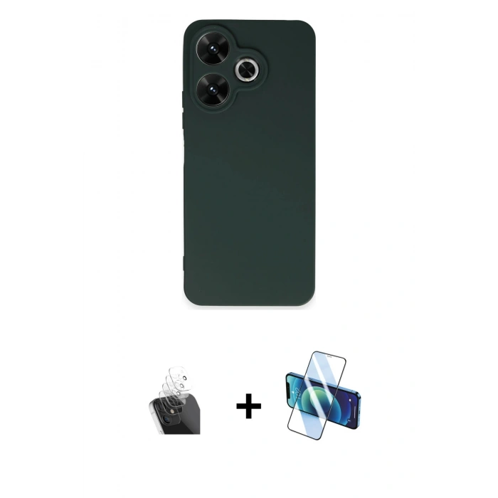MARSİLYAN™- Redmi 13 4G Kılıf Kozmos Yansıma Özel Seri - Siyah 3D Antistatik Seramik Nano Ekran Koruyucu + Kamera Lens Koruma Cam - SF