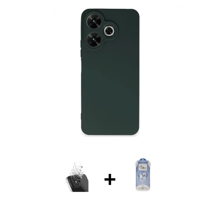 MARSİLYAN™- Redmi 13 4G Kılıf Kozmos Yansıma Özel Seri - Siyah Joko Magic 5D Cam + Kamera Lens Koruma Cam - SF