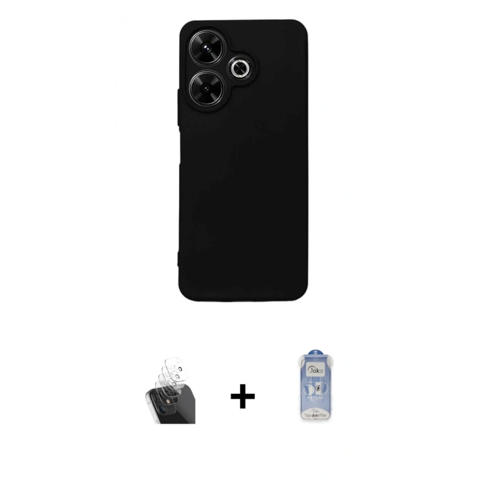 MARSİLYAN™- Redmi 13 4G Kılıf Kozmos Yansıma Özel Seri - Siyah Joko Magic 5D Cam + Kamera Lens Koruma Cam - SF
