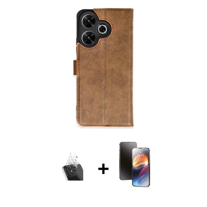 MARSİLYAN™- Redmi 13 4G Kılıf Siluet Işık Serisi - Siyah 3D Antistatik Mat Seramik Nano Ekran Koruyucu + Kamera Lens Koruma Cam - SF