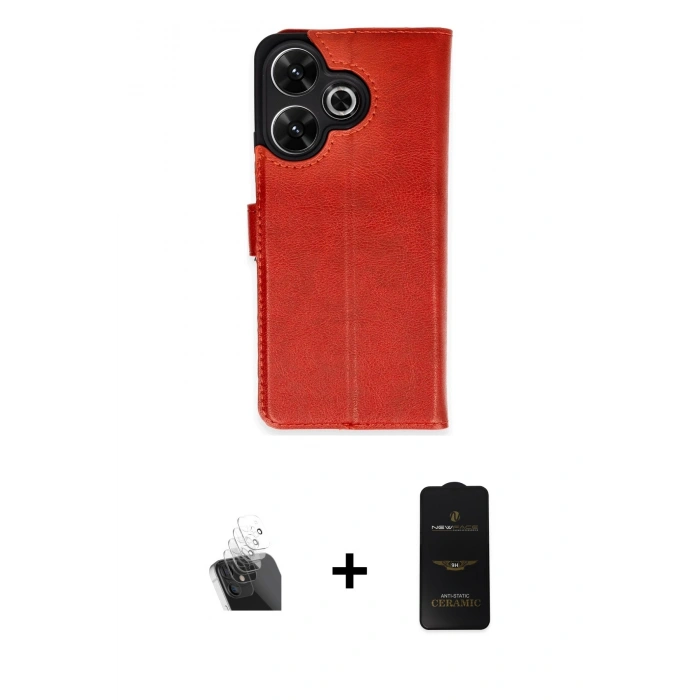 MARSİLYAN™- Redmi 13 4G Kılıf Siluet Işık Serisi - Siyah 6D Antistatik Mat Seramik Hayalet Nano Ekran Koruyucu + Kamera Lens Koruma Cam - SF
