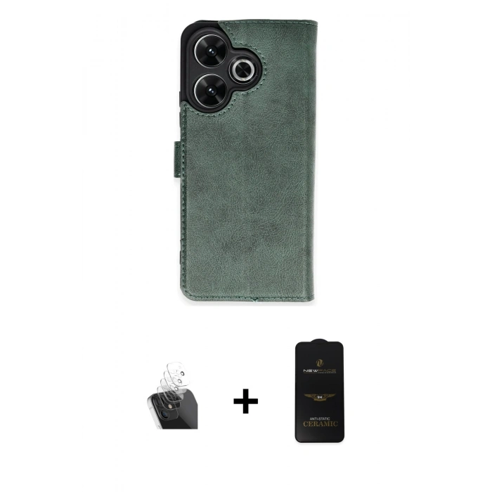 MARSİLYAN™- Redmi 13 4G Kılıf Siluet Işık Serisi - Siyah 6D Antistatik Mat Seramik Hayalet Nano Ekran Koruyucu + Kamera Lens Koruma Cam - SF