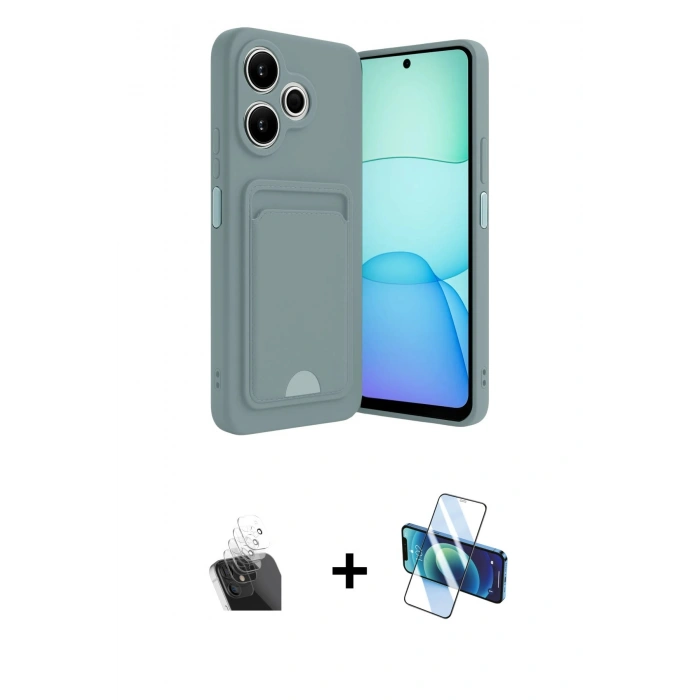 MARSİLYAN™- Redmi 13 4G Kılıf Vadi Çizgi Prime - Siyah 3D Antistatik Seramik Nano Ekran Koruyucu + Kamera Lens Koruma Cam - SF