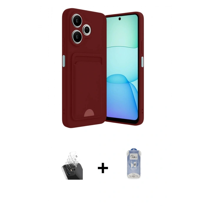 MARSİLYAN™- Redmi 13 4G Kılıf Vadi Çizgi Prime - Siyah Joko Magic 5D Cam + Kamera Lens Koruma Cam - SF