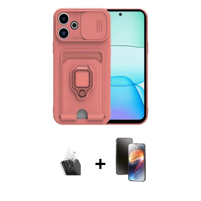 MARSİLYAN™- Redmi 13 4G Kılıf Vadi Form Prime - Siyah 3D Antistatik Mat Seramik Nano Ekran Koruyucu + Kamera Lens Koruma Cam - SF