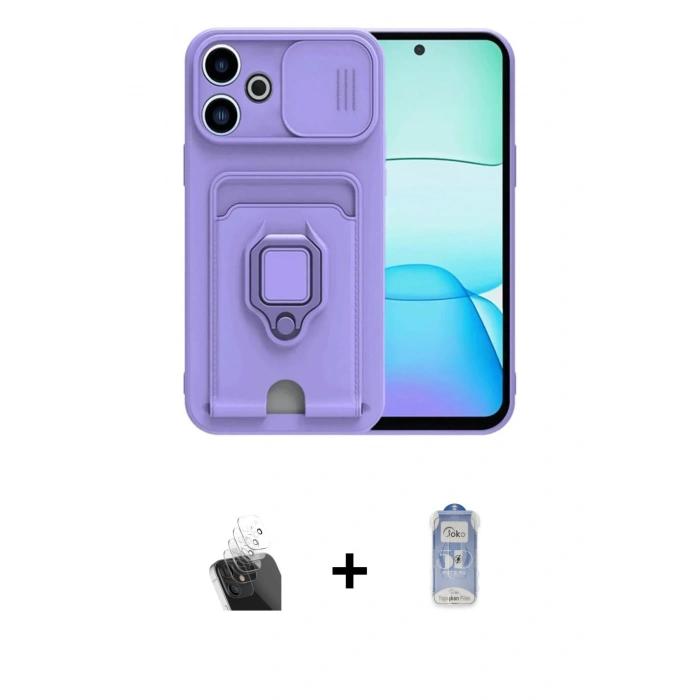 MARSİLYAN™- Redmi 13 4G Kılıf Vadi Form Prime - Siyah Joko Magic 5D Cam + Kamera Lens Koruma Cam - SF
