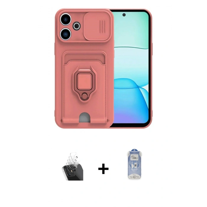 MARSİLYAN™- Redmi 13 4G Kılıf Vadi Form Prime - Siyah Joko Magic 5D Cam + Kamera Lens Koruma Cam - SF