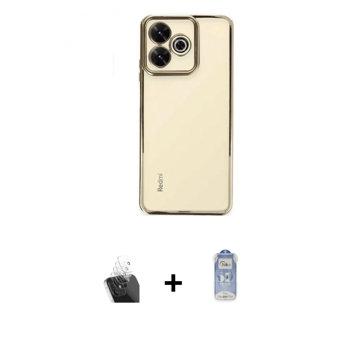 MARSİLYAN™- Redmi 13 4G Kılıf Vadi Minimal - Siyah Joko Magic 5D Cam + Kamera Lens Koruma Cam - SF